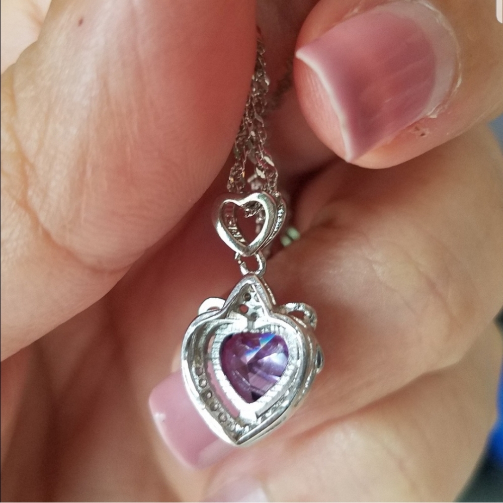 Swarovski Amethyst Heart White Gold plated NWT - Picture 6 of 8